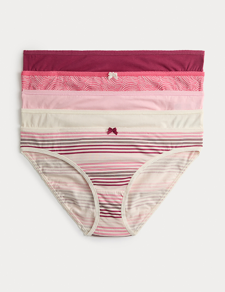 5pk Cotton Lycra™ Printed Bikini Knickers