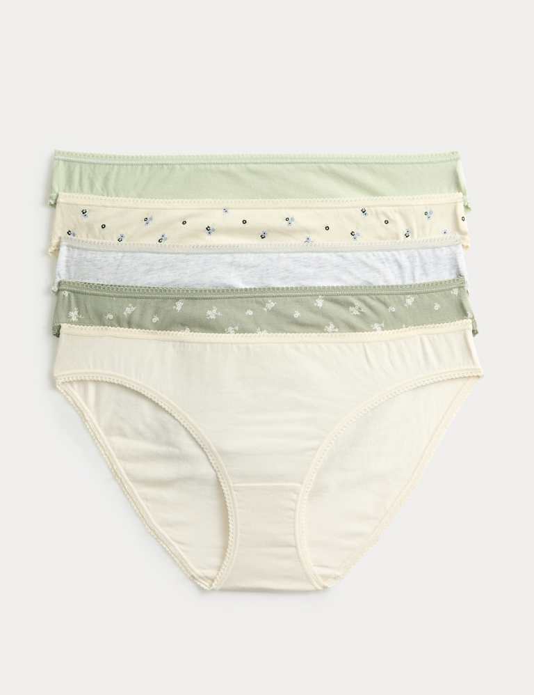 5pk Cotton Lycra™ Printed Bikini Knickers