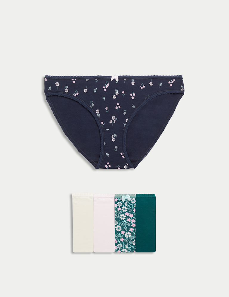 5pk Cotton Lycra™ Printed Bikini Knickers