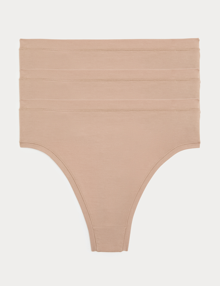 3pk Flexifit™ Modal High Waisted Thongs