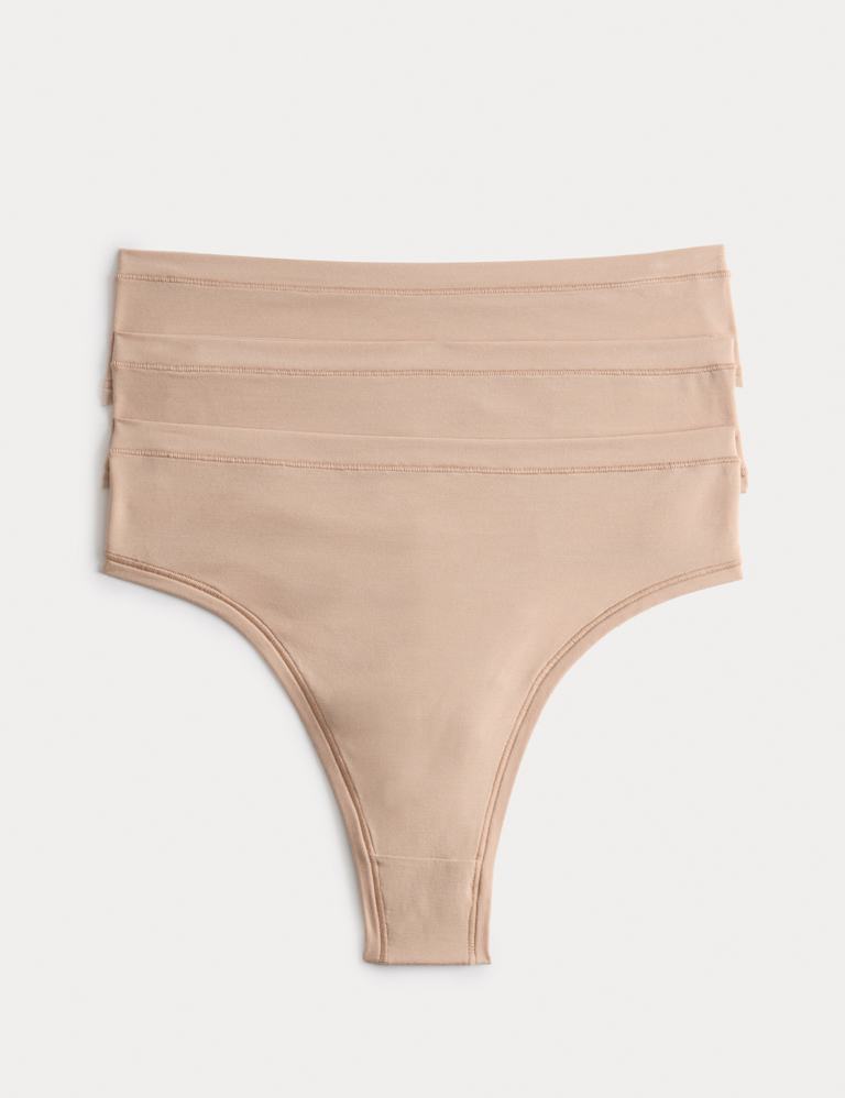 3pk Flexifit™ Modal High Waisted Thongs