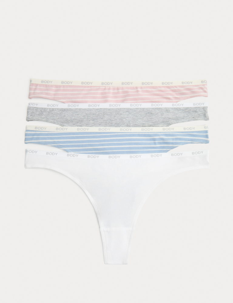 4pk Cotton Rich Thongs