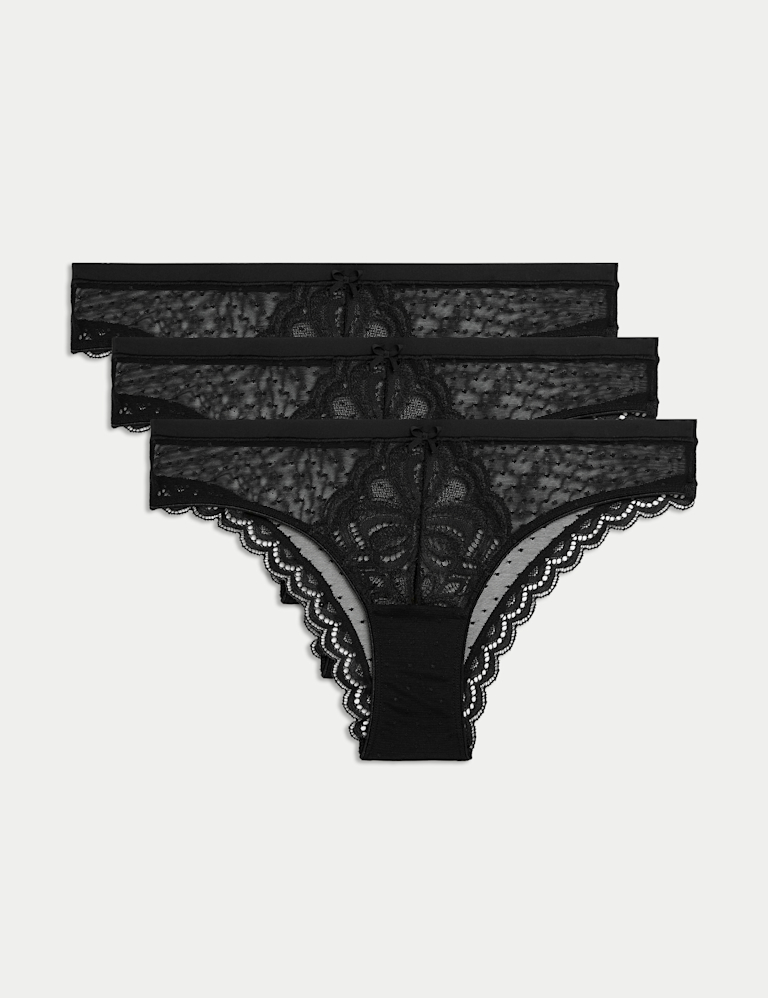 3pk Amelia Lace Brazilian Knickers 3pk Amelia Lace Brazilian Knickers