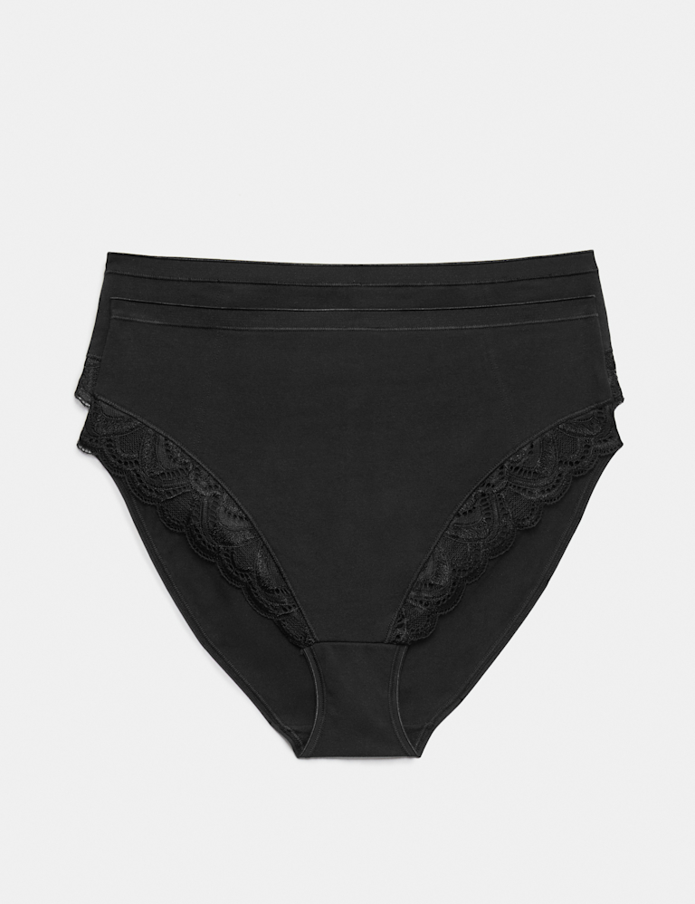 2pk Amelia Lace Cotton Rich Shaping Knickers