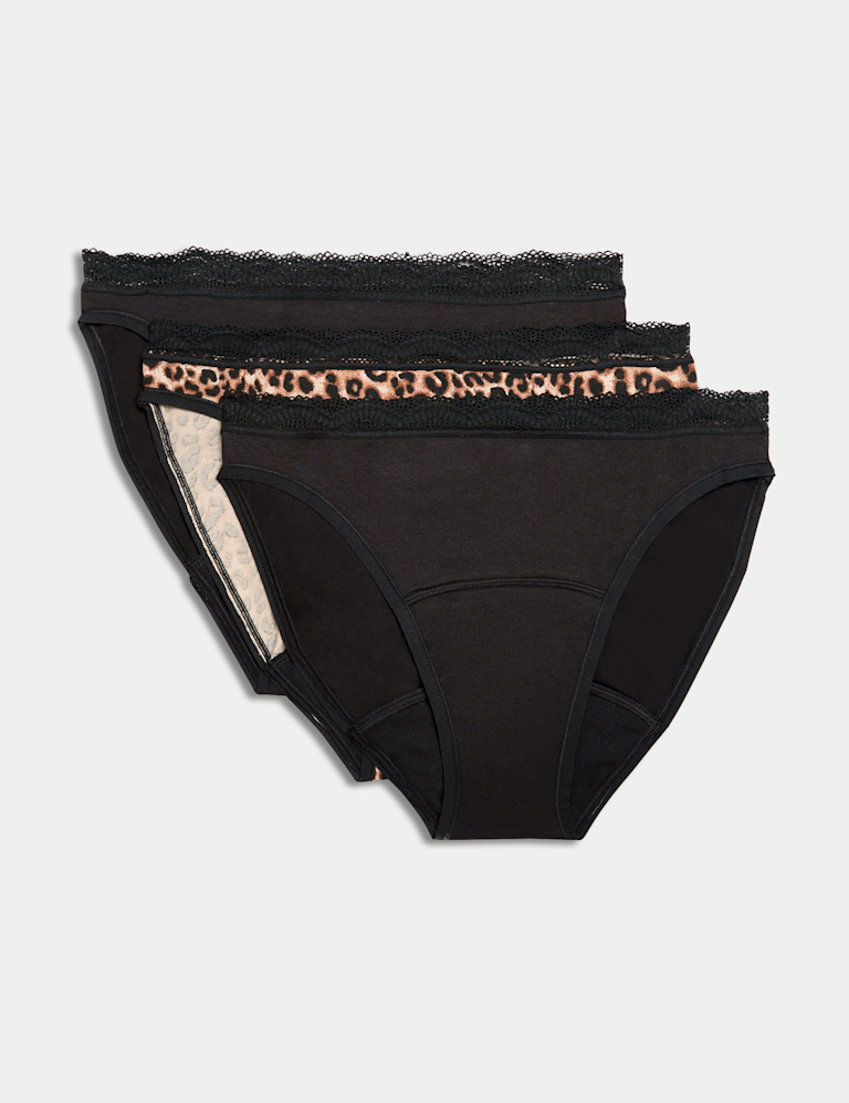 3pk Heavy Absorbency Period High Leg Knickers