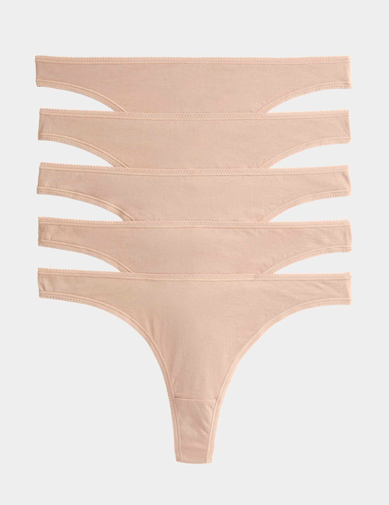 5pk Pure Cotton Thongs