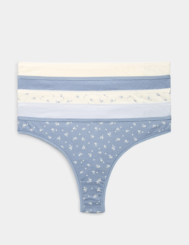 5pk Pure Cotton Thongs