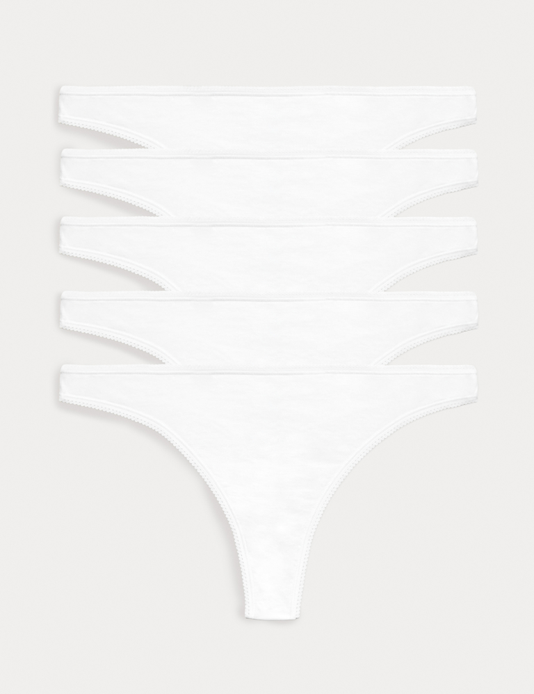 5pk Pure Cotton Thongs