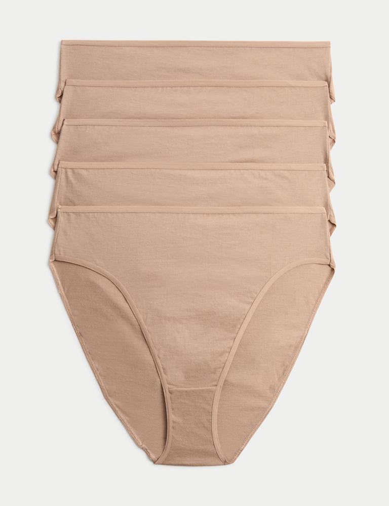 5pk Pure Cotton High Leg Knickers