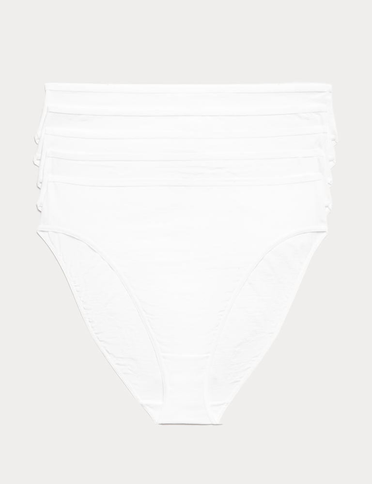 5pk Pure Cotton High Leg Knickers