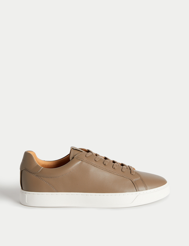 Leather Lace-Up Trainers
