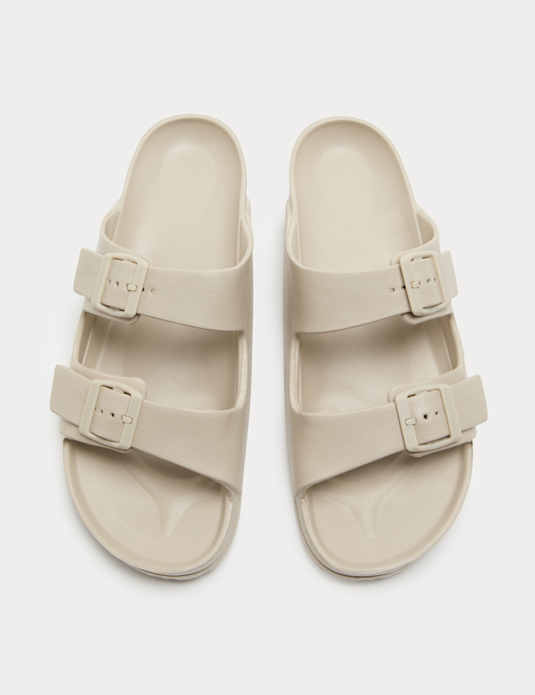 Moulded Footbed Two Strap Slider Sandals Moulded Footbed Two Strap Slider Sandals