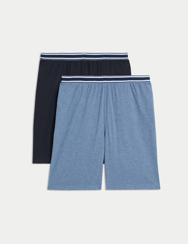 2 Pack Pure Cotton Pyjama Shorts