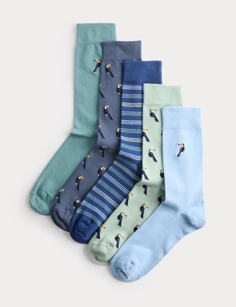 5 Pack Cool & Fresh™ Toucan Cotton Rich Socks