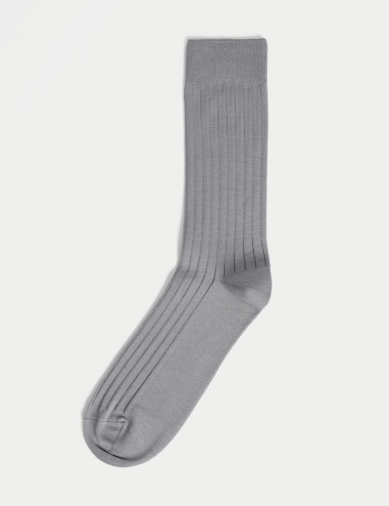 1 Pack Egyptian Cotton Rich Ribbed Socks