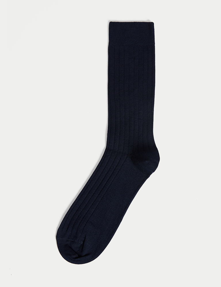 1 Pack Egyptian Cotton Rich Ribbed Socks