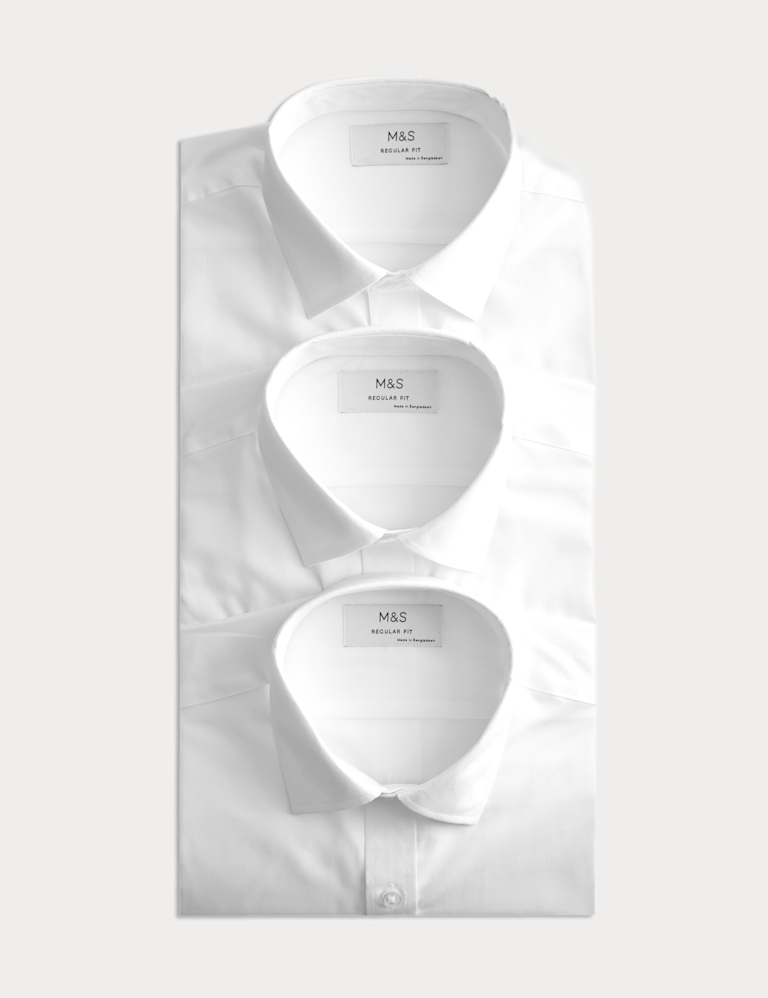 3 Pack Regular Fit Easy Iron Short Sleeve Shirts