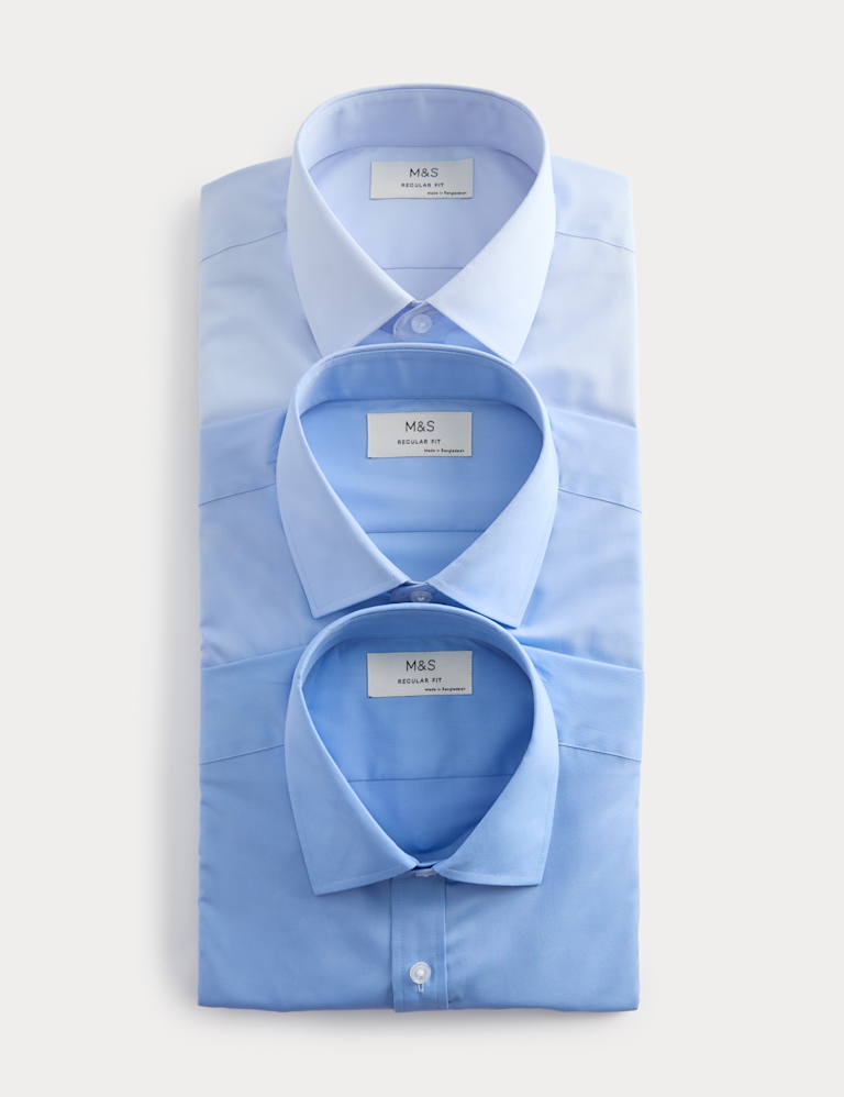 3 Pack Regular Fit Easy Iron Short Sleeve Shirts