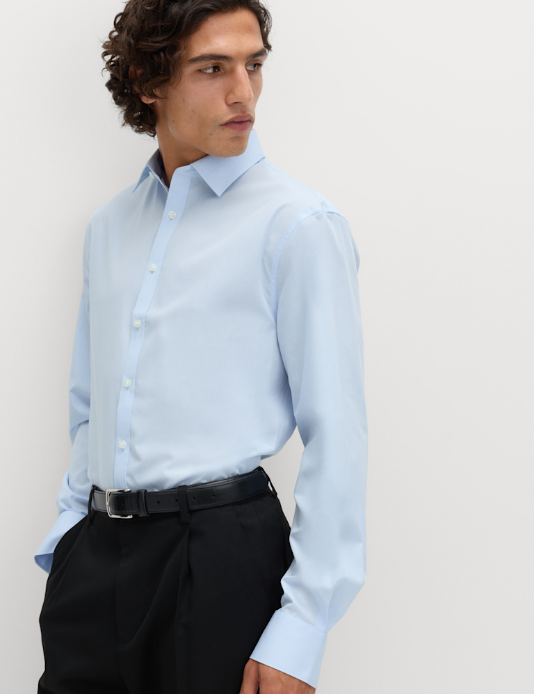 Regular Fit Easy Iron Cotton Blend Shirt