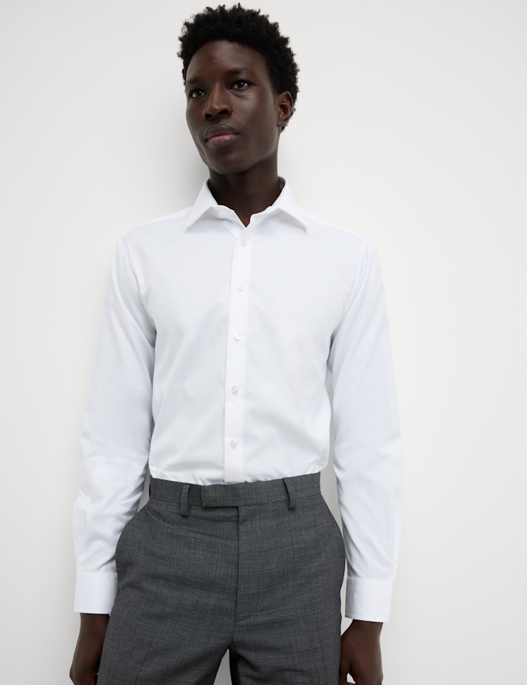 Slim Fit Luxury Cotton Twill Shirt