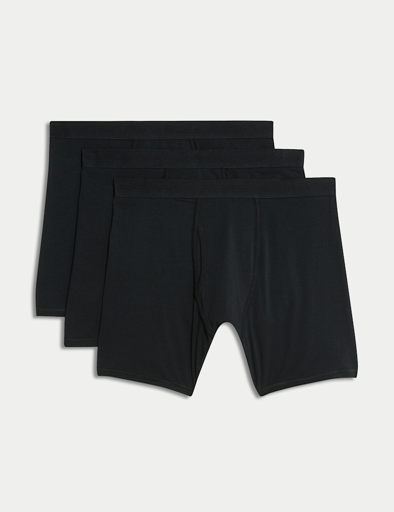 3 Pack Cotton Rich Cool & Fresh™ Longer Length Trunks