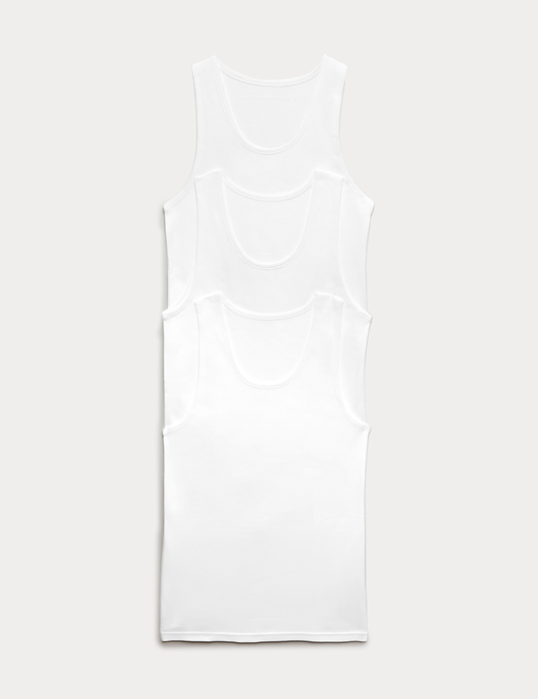 3 Pack Pure Cotton Sleeveless Vests