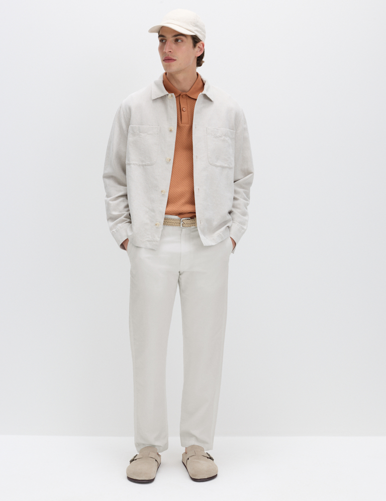 Regular Fit Linen Blend Chinos