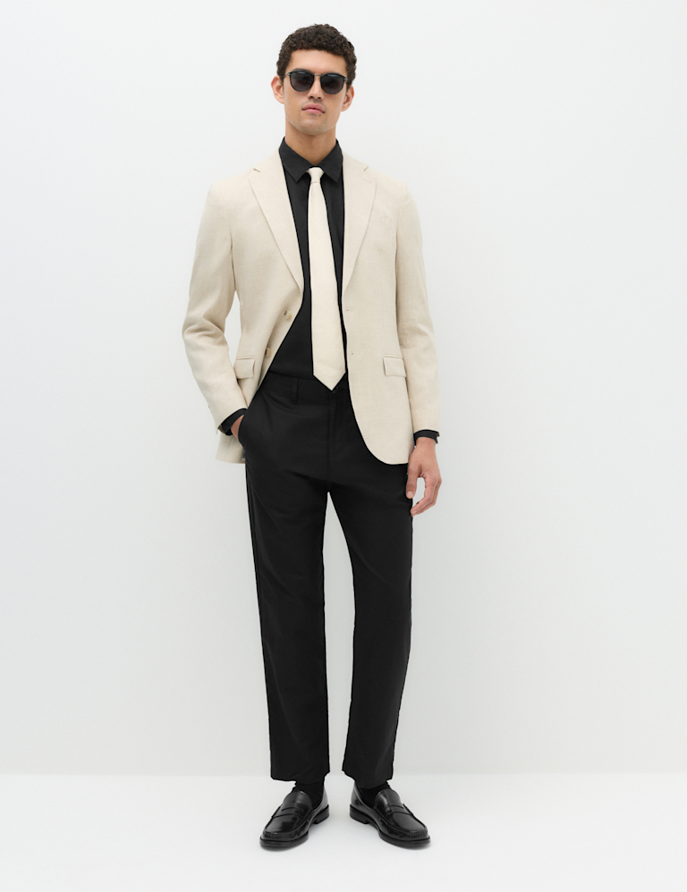Regular Fit Linen Blend Chinos