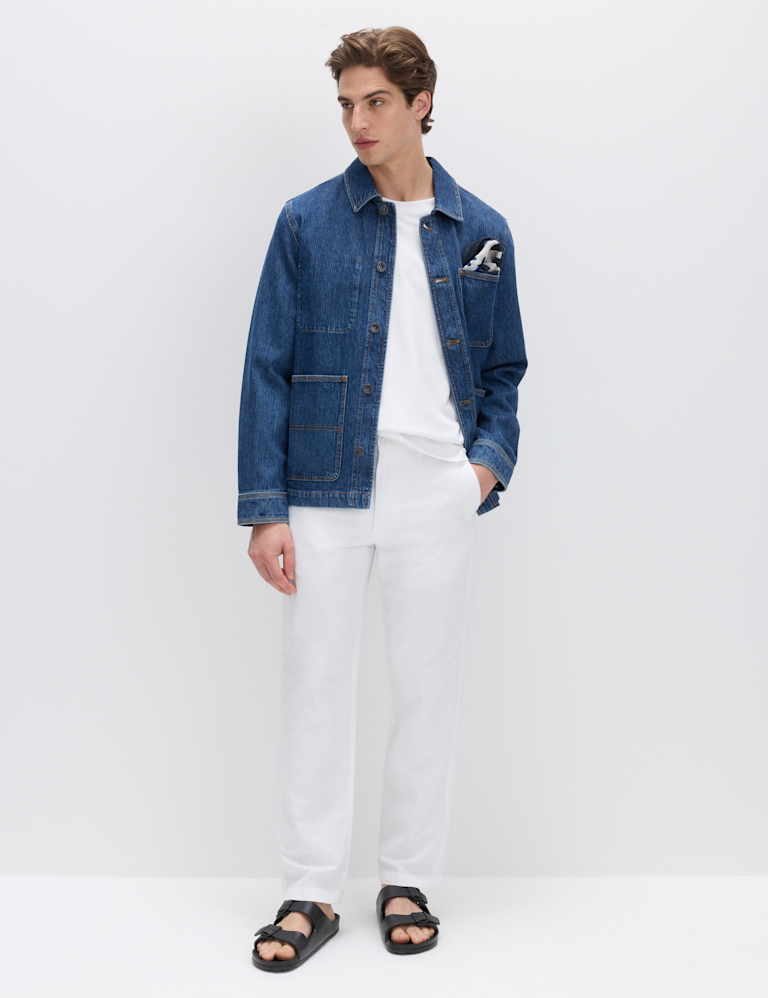Regular Fit Linen Blend Chinos