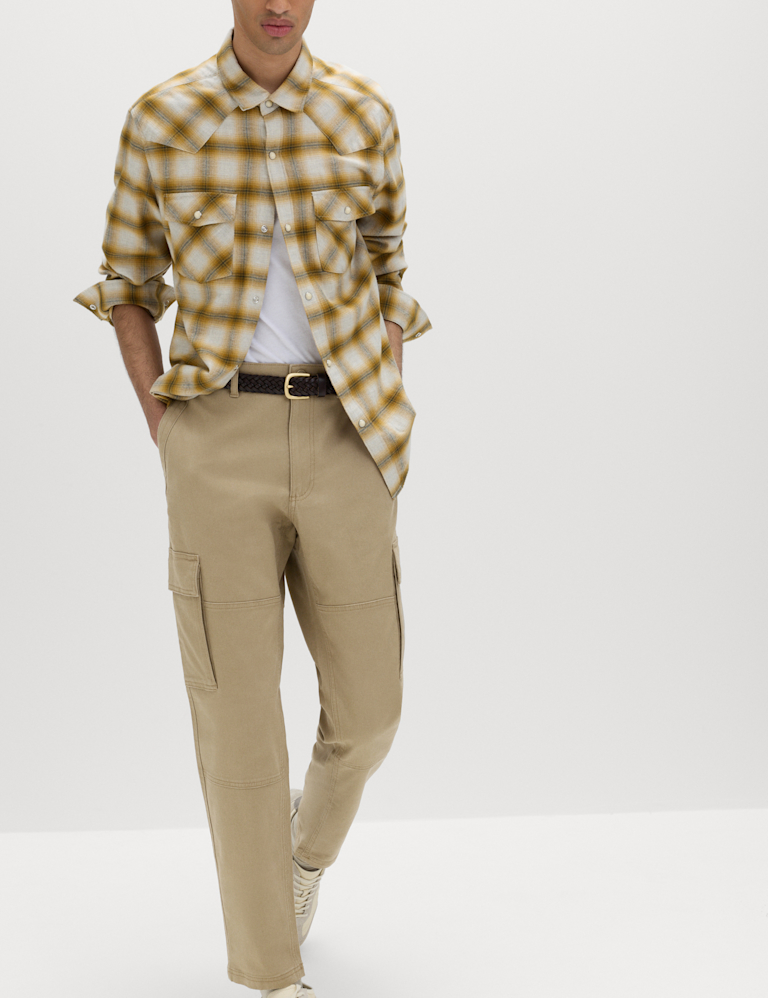 Tapered Fit Stretch Cargo Trousers