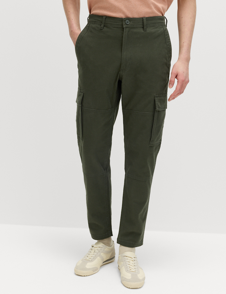 Tapered Fit Stretch Cargo Trousers
