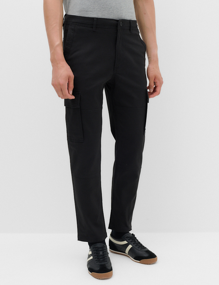 Tapered Fit Stretch Cargo Trousers
