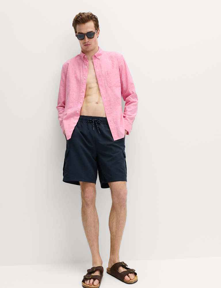 Regular Fit Cotton Linen Blend Shirt