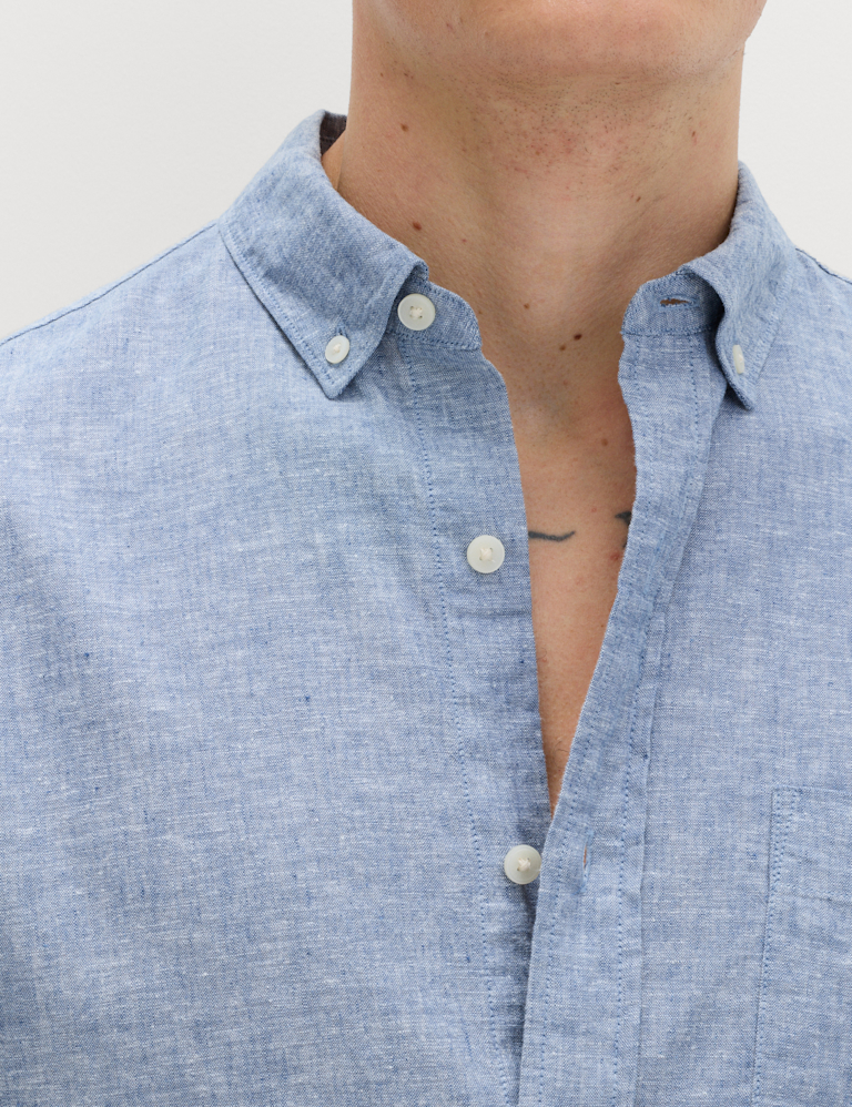 Regular Fit Cotton Linen Blend Shirt Regular Fit Cotton Linen Blend Shirt
