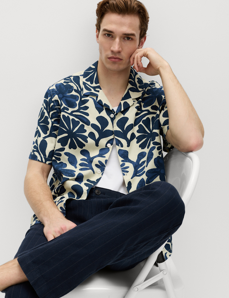 Pure Cotton Floral Short Sleeve Shirt