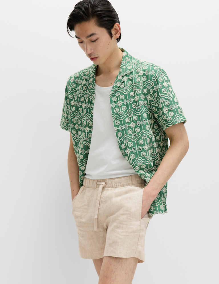 Pure Cotton Embroidered Short Sleeve Shirt Pure Cotton Embroidered Short Sleeve Shirt