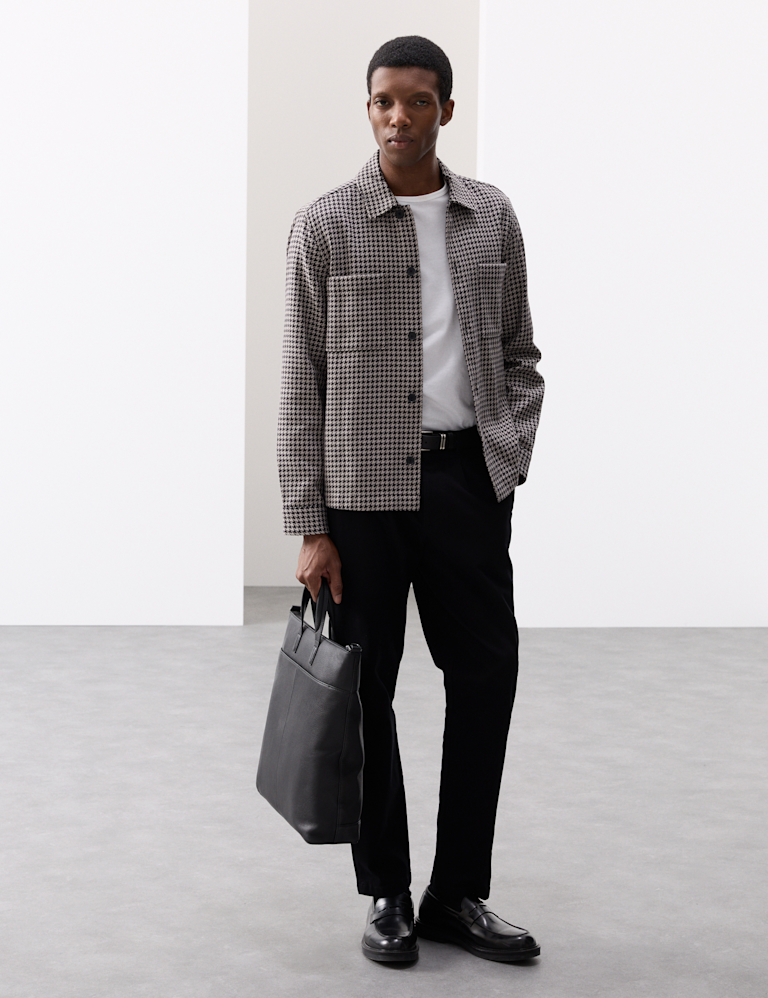Pure Cotton Puppytooth Overshirt