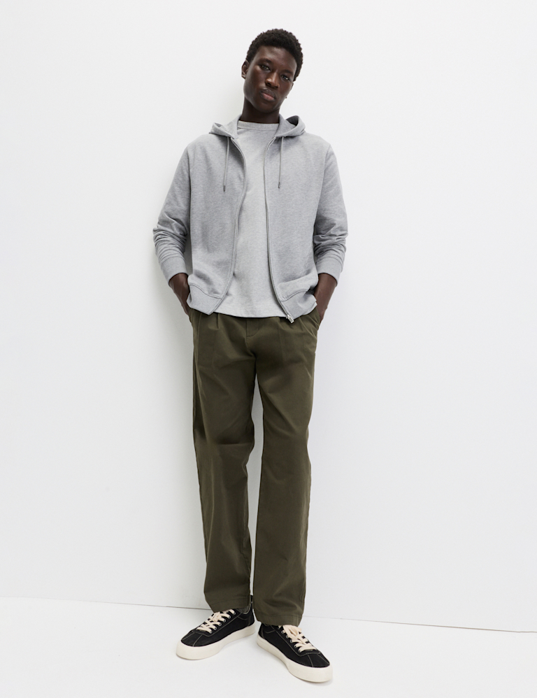 Cotton Rich Zip Through Hoodie