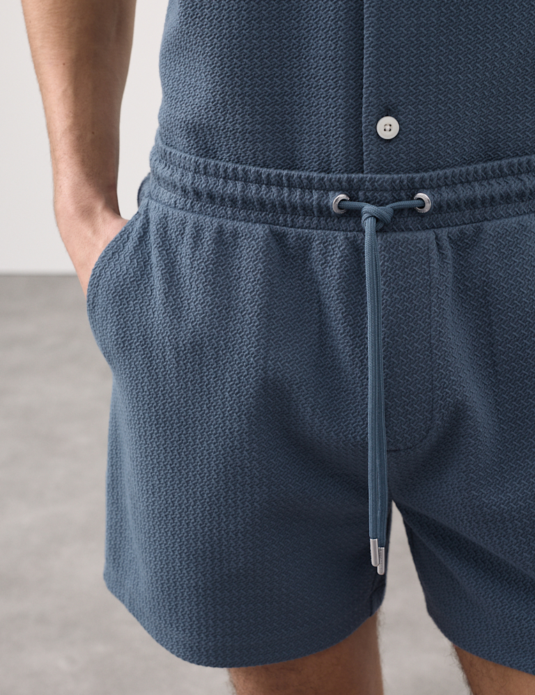 Textured Stretch Jersey Shorts