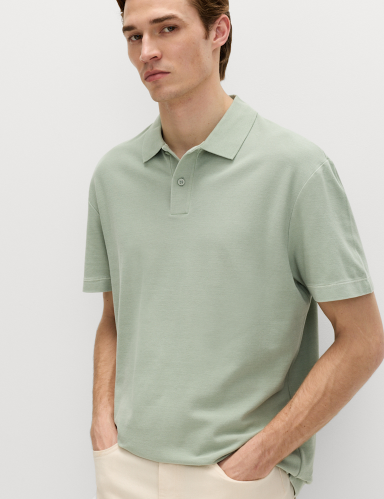 Pure Cotton Garment Dyed Polo Shirt