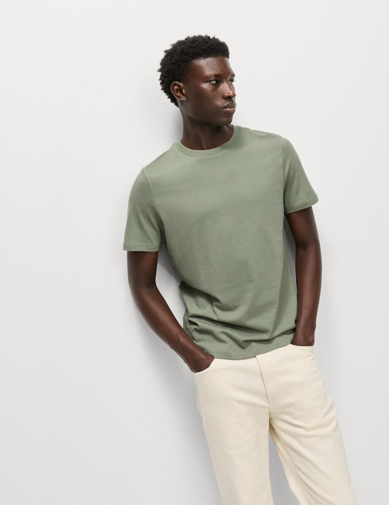 Regular Fit Pure Cotton Crew Neck T-Shirt