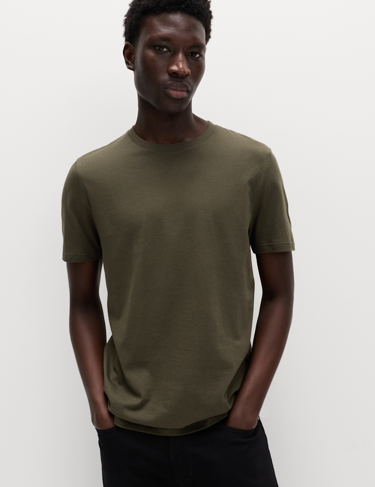 Regular Fit Pure Cotton Crew Neck T-Shirt