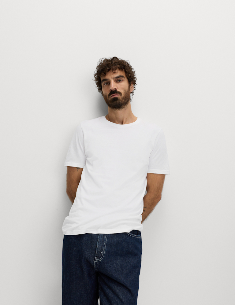 Regular Fit Pure Cotton Crew Neck T-Shirt