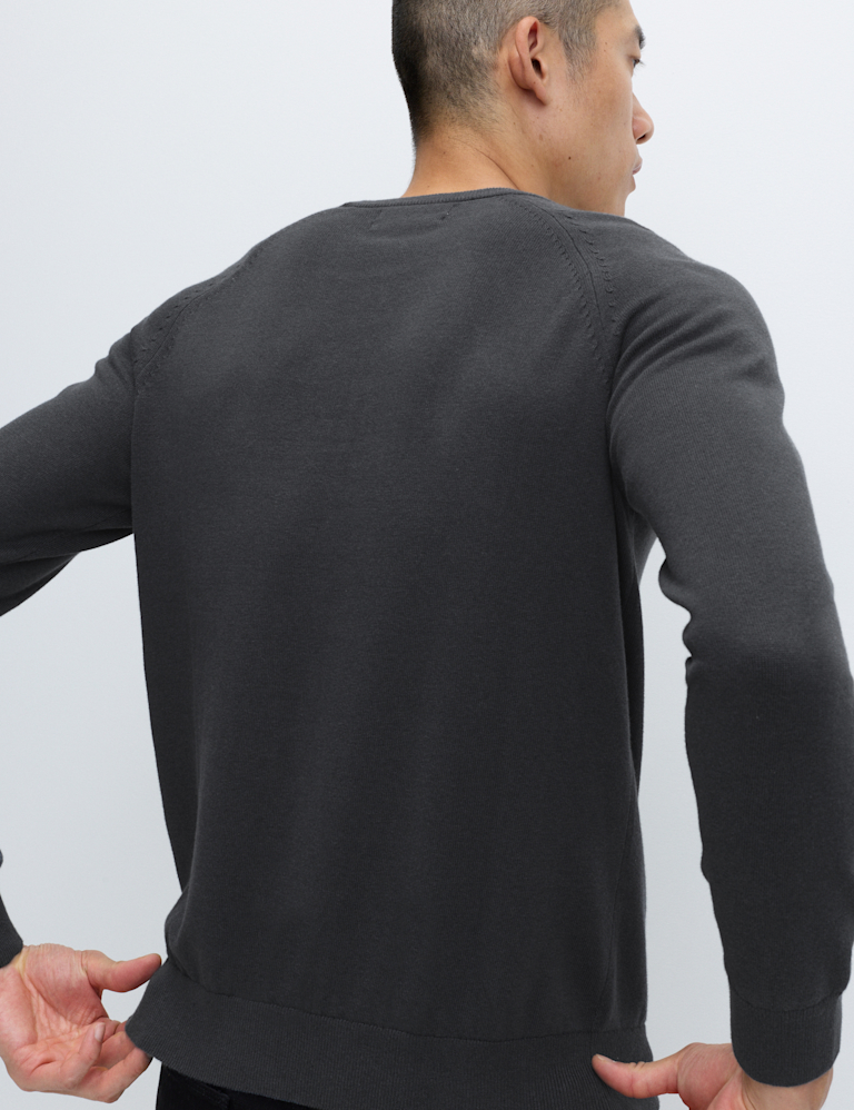 Pure Cotton Crew Neck Jumper