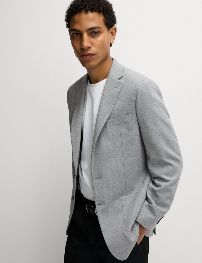 Tailored Fit Jersey Textured Blazer