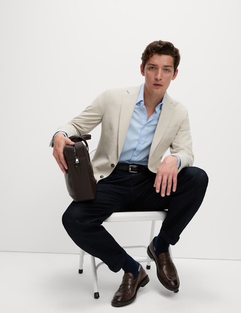 Tailored Fit Jersey Textured Blazer