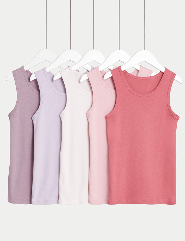 5 Pack Pure Cotton Vests (2-14 Yrs)