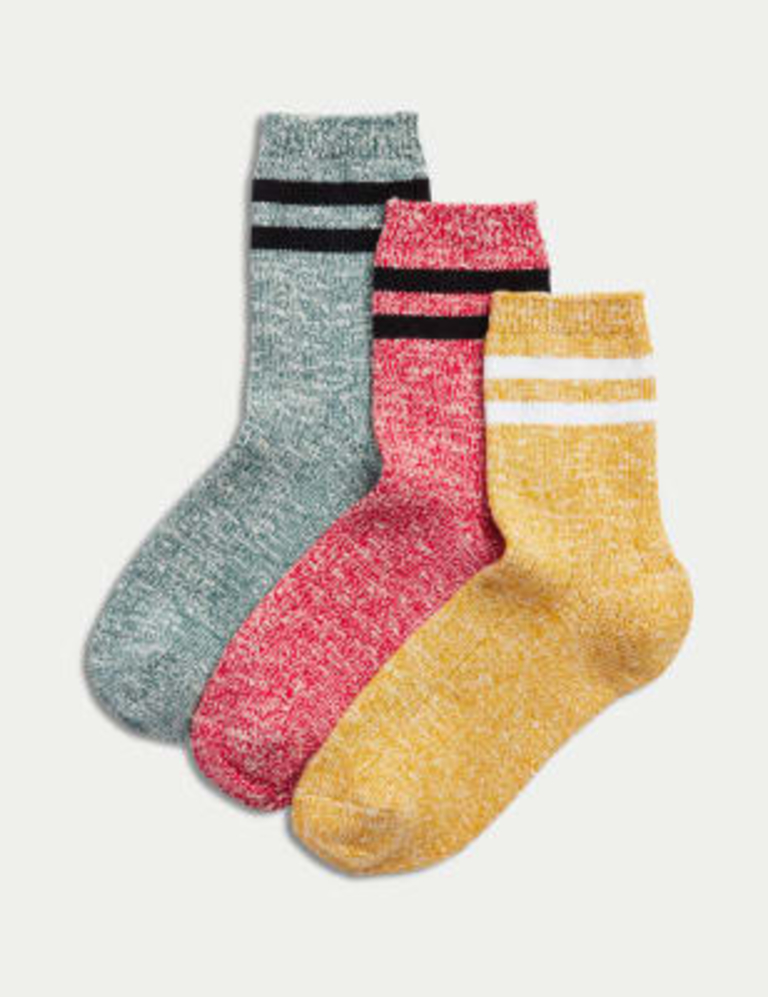 3pk Cotton Rich Space Dye Socks (8’? Small – 7 Large) 3pk Cotton Rich Space Dye Socks (8’? Small – 7 Large)