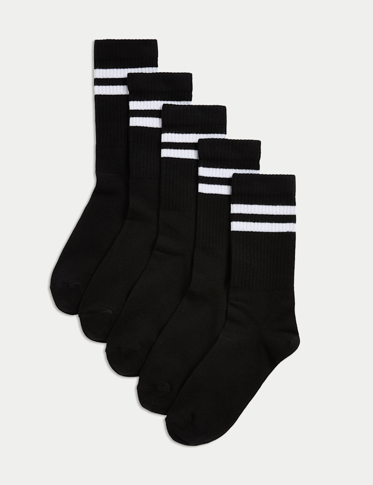 5 Pack Cotton Rich Striped Sports Socks 5 Pack Cotton Rich Striped Sports Socks