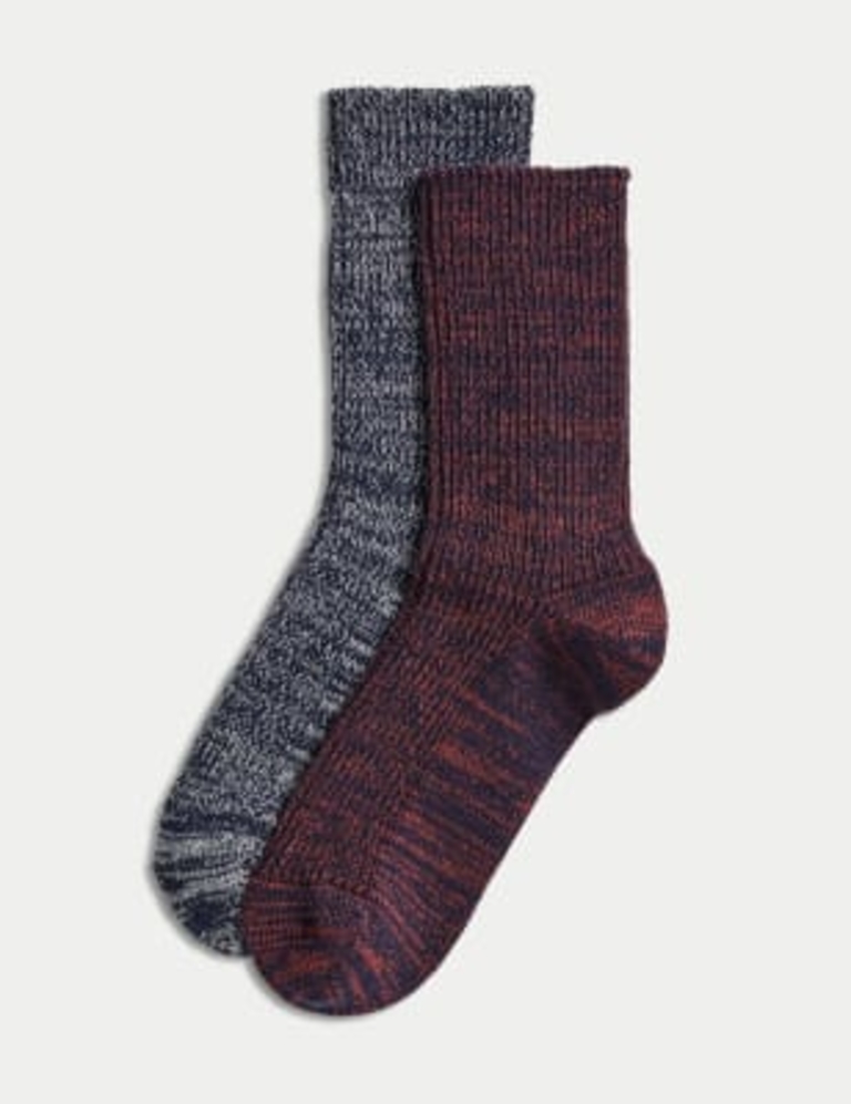 2pk Cotton Rich Ribbed Socks 2pk Cotton Rich Ribbed Socks
